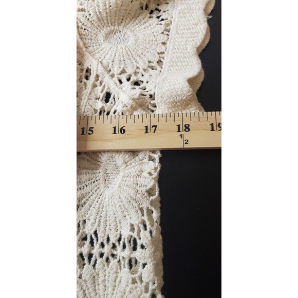 Rebellion Sweater M Cropped Open Knit Crochet Button Up Boho Floral Top Casual - Picture 8 of 9